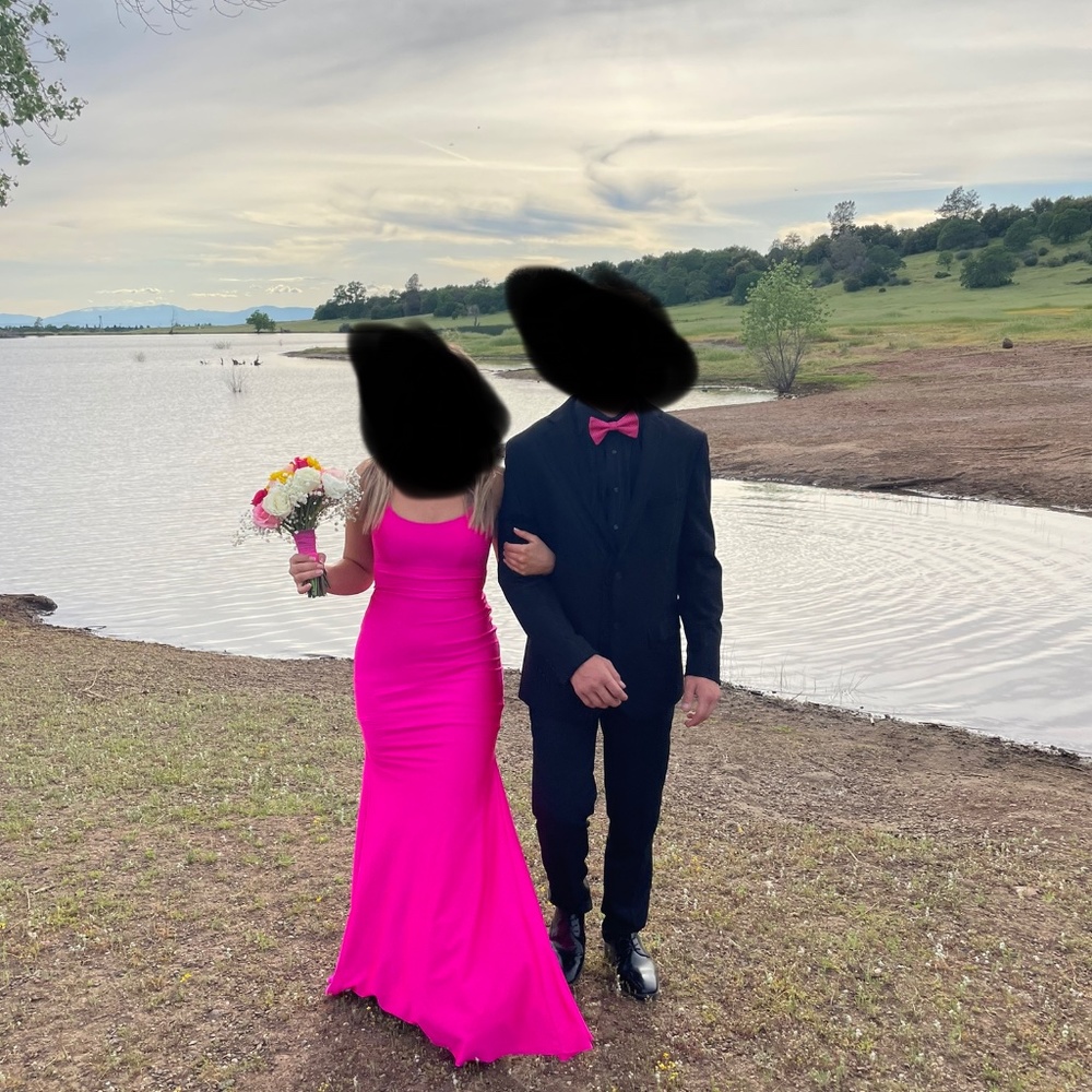 Ladivine fuchsia prom dress CD2219